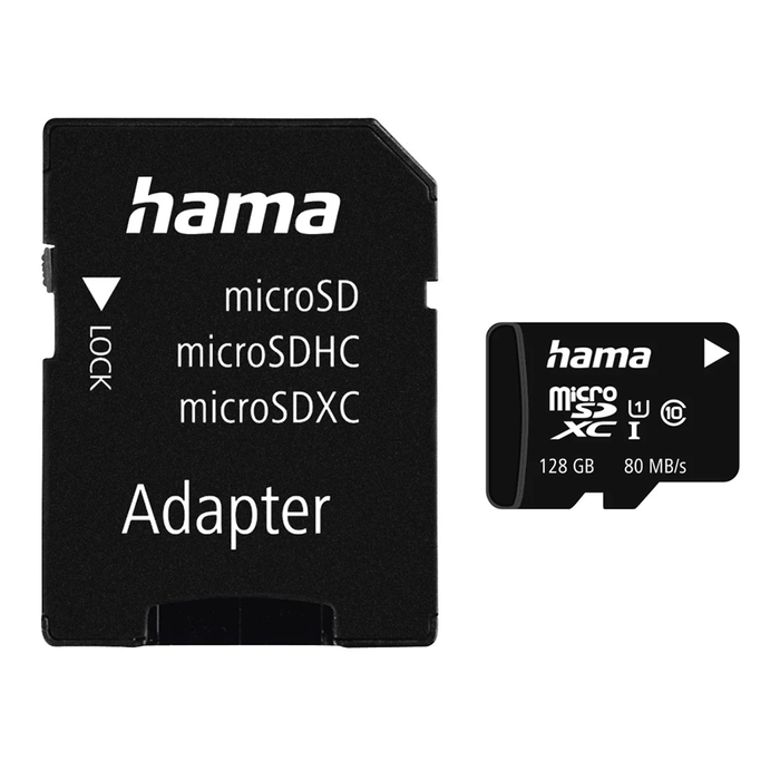 Hama microSDXC 128GB Class 10 UHS-I Memory Card with Adapter