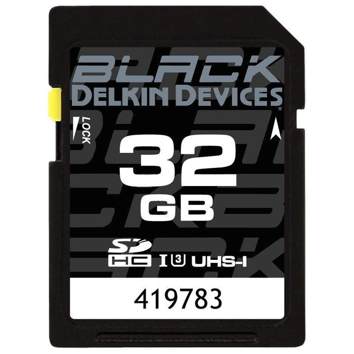 Delkin Black 32GB SDHC UHS-I V30 U3 Rugged Memory Card