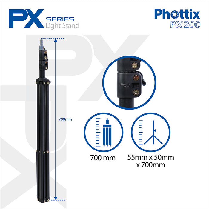 Phottix PX-200 Light Stand 200cm Charcoal Black
