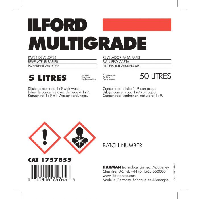 Ilford Multigrade Paper Developer 5L