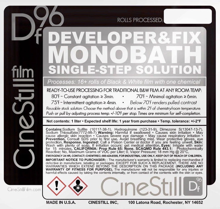 CineStill DF 96 Monobath Developer & Fixer for Black & White Film 1L
