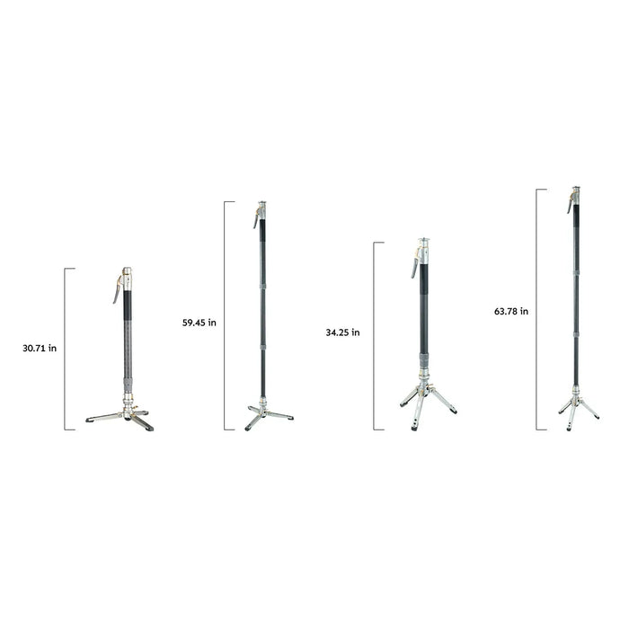 Harlowe Rocket Carbon Fibre Camera Tripod, Monopod & Light Stand with Fluid Head