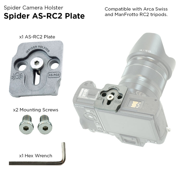 SpiderPro AS-RC2 (Arca Swiss + Manfrotto RC2) Adapter Plate