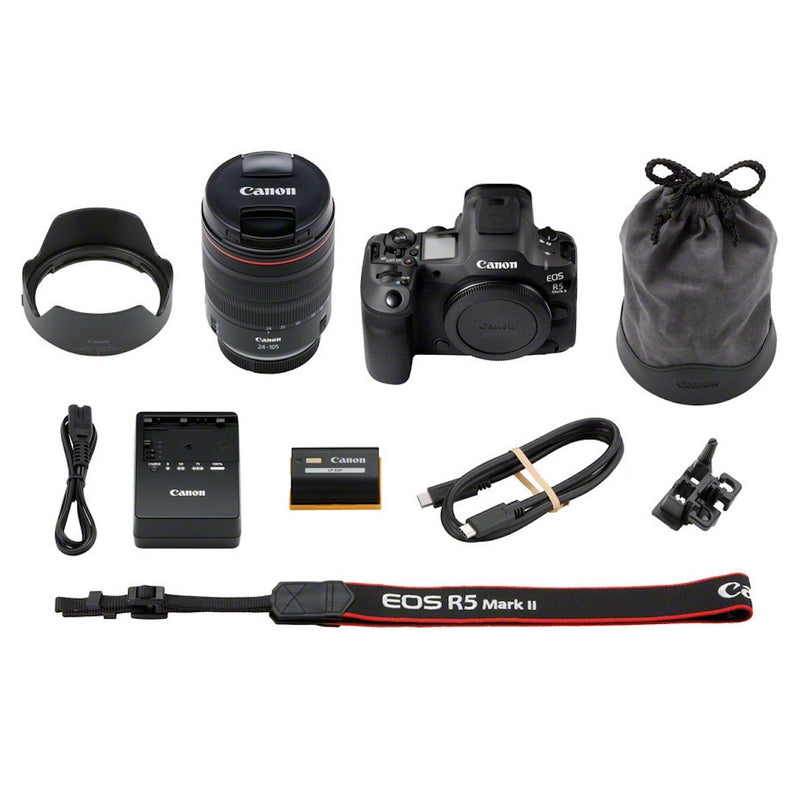 Canon EOS R5 Mark II Full Frame Mirrorless Camera RF 24-105mm f/4.0L Lens Kit