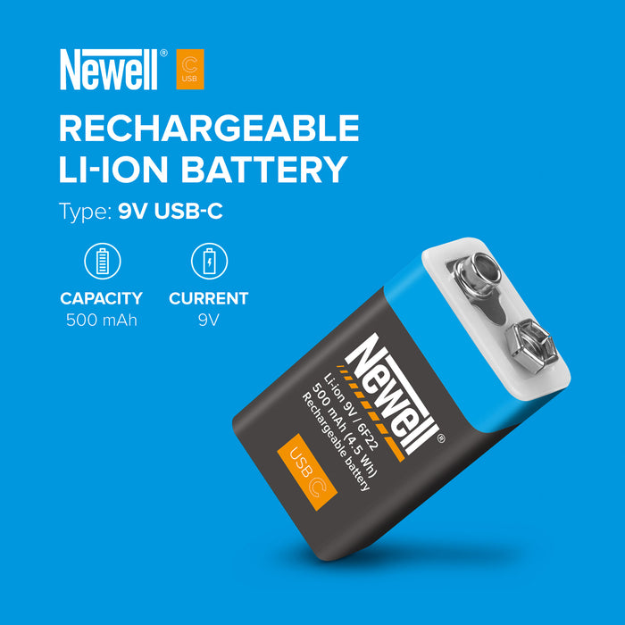 Newell 9V USB-C 500 mAh Rechargeable Battery