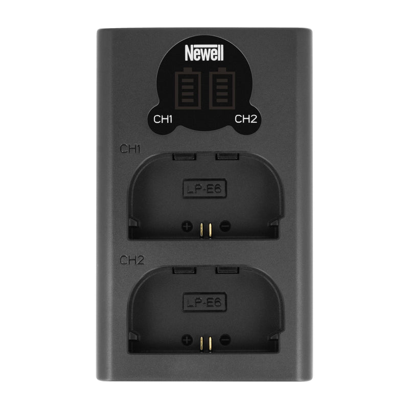 Newell DL-USB-C Dual Channel Charger for Canon LP-E6 Battery