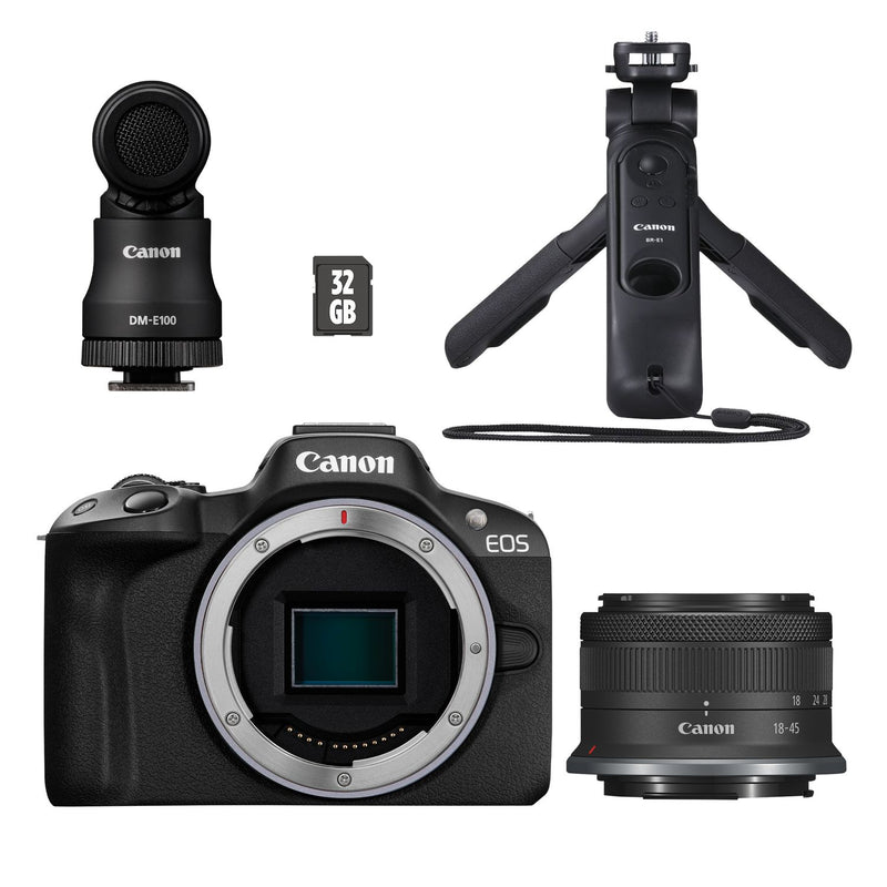 Canon EOS R50 with RF-S 18-45mm Lens Creator Kit