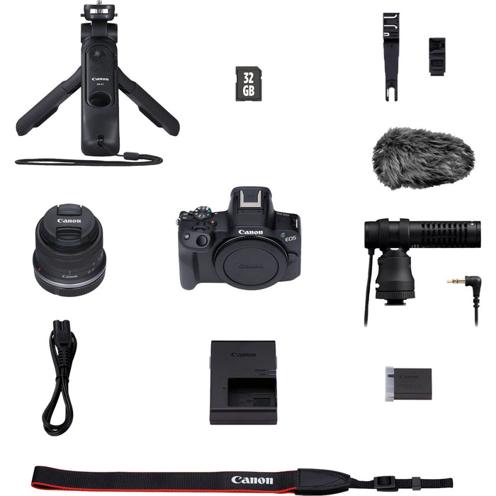 Canon EOS R50 with RF-S 18-45mm Lens Creator Kit
