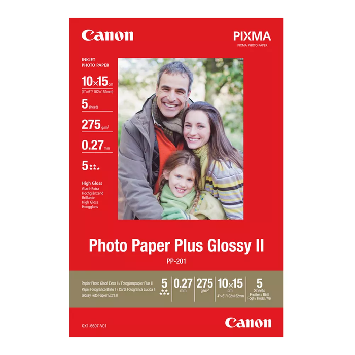 Canon PP-201 Glossy II Photo Paper Plus 10x15cm - 5 Sheets