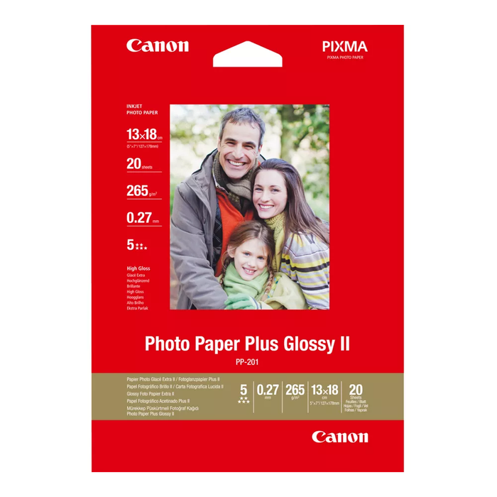 Canon PP-201 Glossy II Photo Paper Plus 5x7" - 20 Sheets