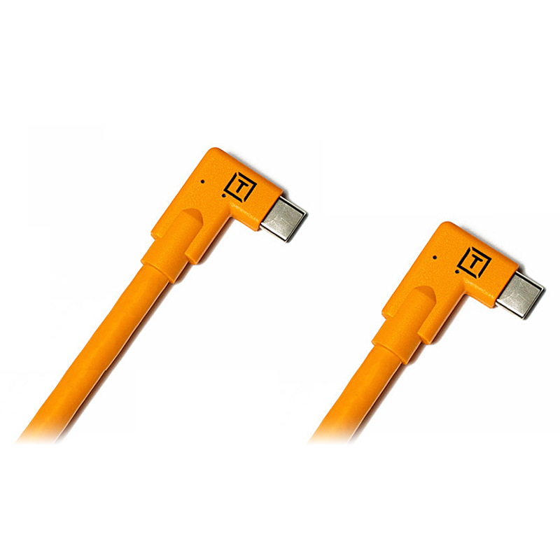 Tether Tools TetherPro USB-C to USB-C Dual Right Angle 15' (4.6m) Cable Orange