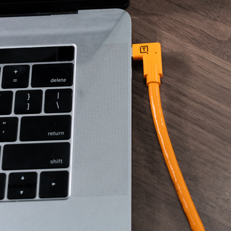 Tether Tools TetherPro USB-C to USB-C Dual Right Angle 15' (4.6m) Cable Orange