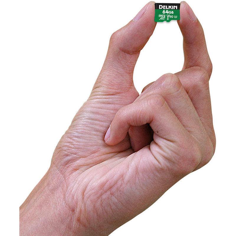 Delkin 64GB microSDXC UHS-II Power Memory Card with SD Adapter