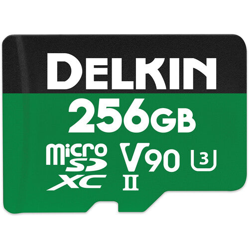 Delkin 256GB microSDXC UHS-II Power Memory Card with SD Adapter