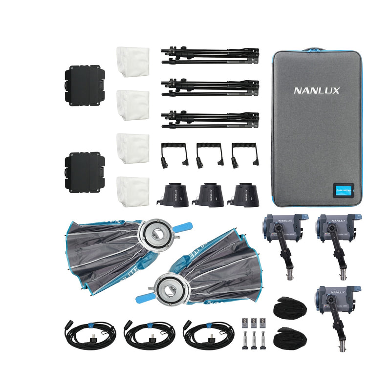 Nanlux Evoke 150C LED Full-Colour Spot Light 3-Light Kit