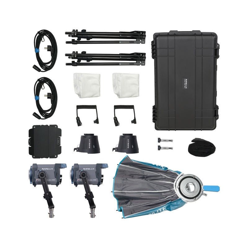 Nanlux Evoke 150C LED Full-Colour Spot Light 2-Light Kit