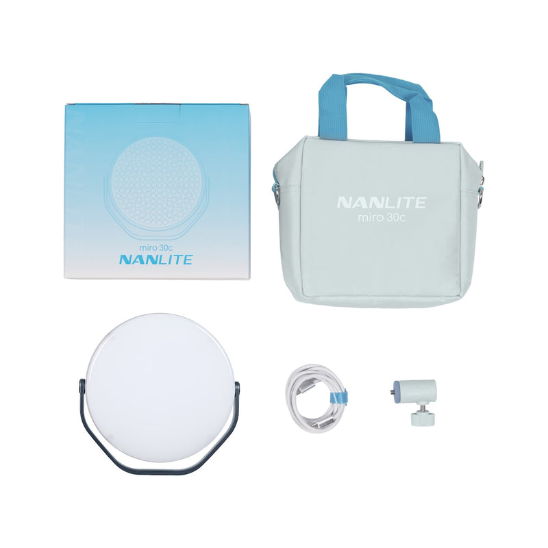 Nanlite Miro 30c LED RGBW Round Panel Light Midnight Blue