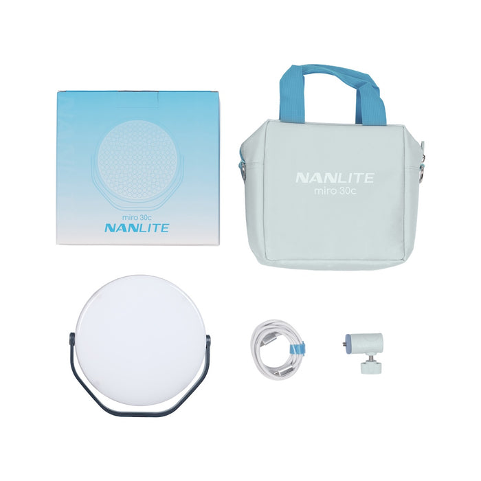 Nanlite Miro 30c LED RGBW Round Panel Light Midnight Blue