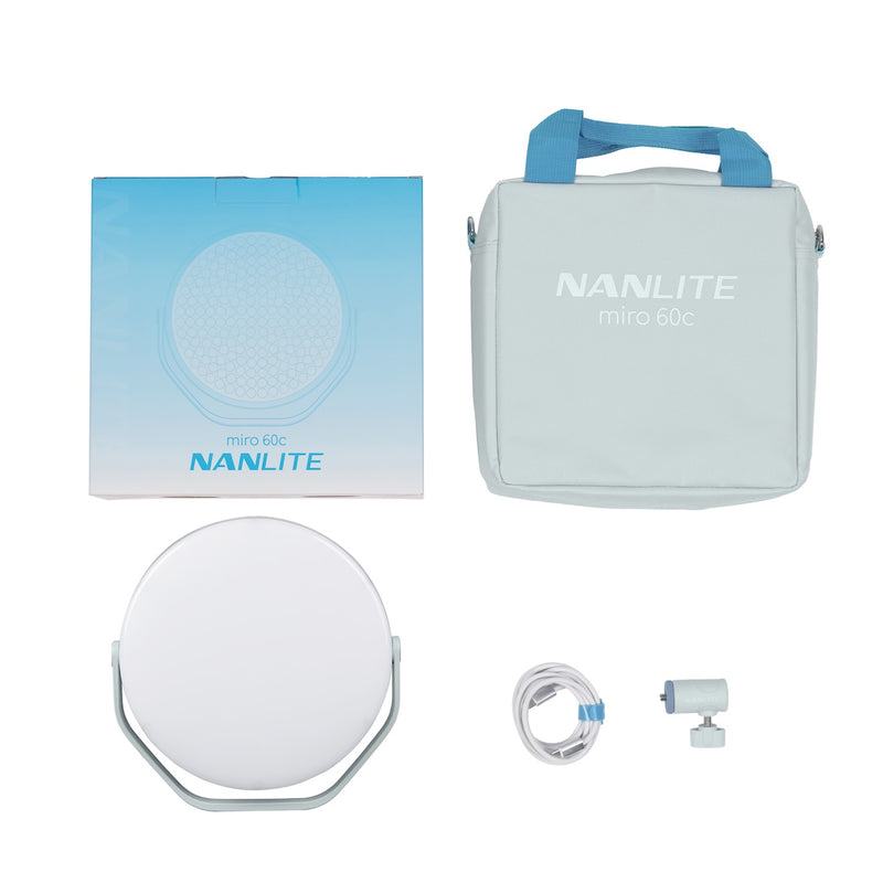 Nanlite Miro 60c LED RGBW Round Panel Light Mint Blue