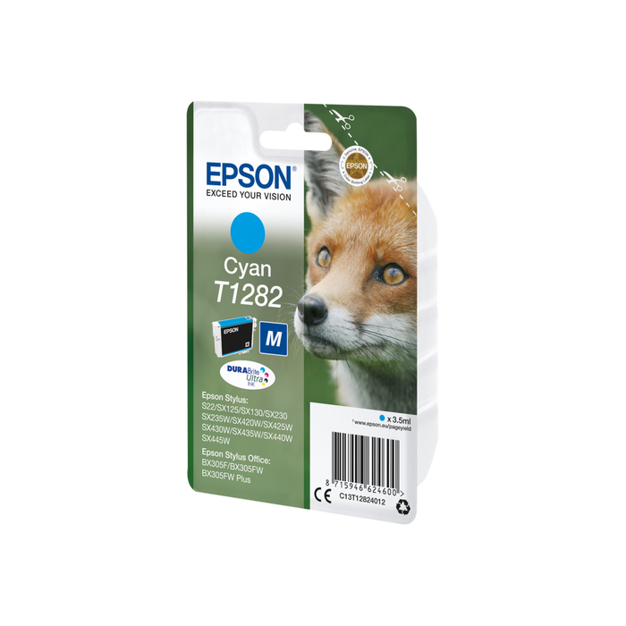 Epson T1282 Fox DURABrite Ultra Single Ink Cartridge - Cyan