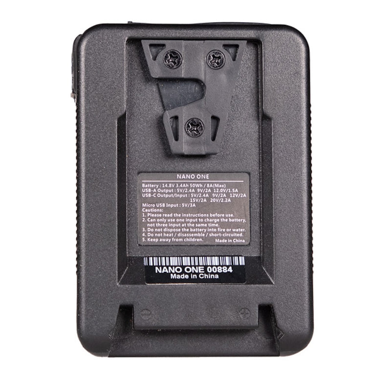 FXLION Nano One 14.8V 50Wh V-Mount Battery with USB & Wireless Charging