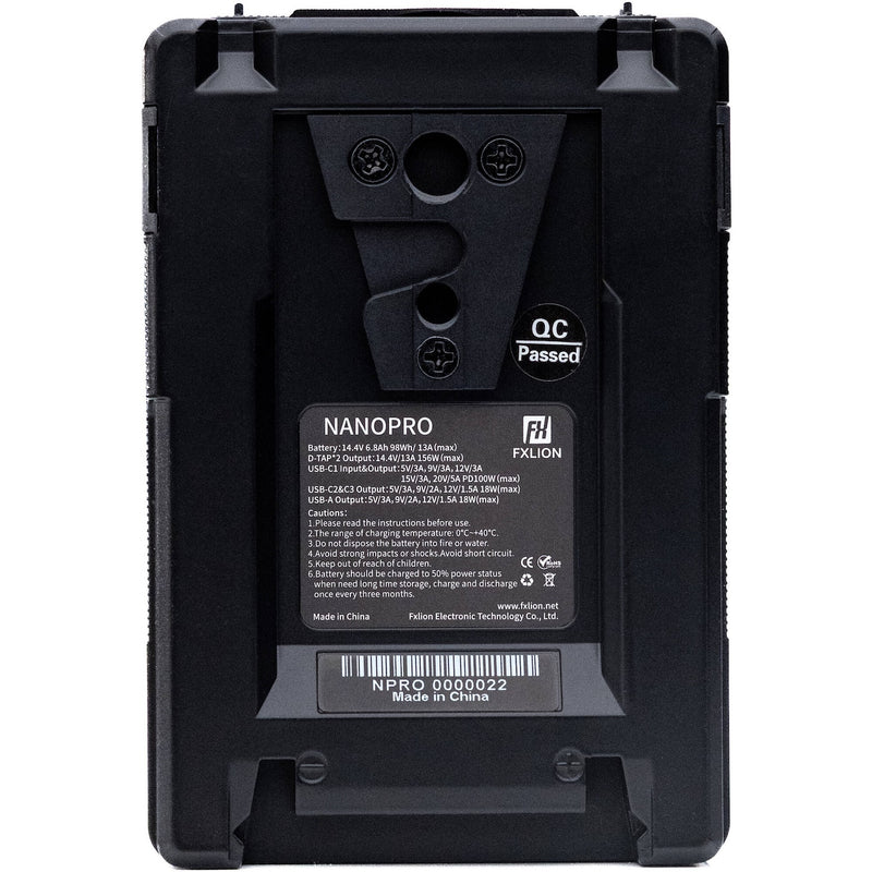 FXLION Nano Pro 14.4V 98Wh V-Mount Battery with USB-C PD 100W