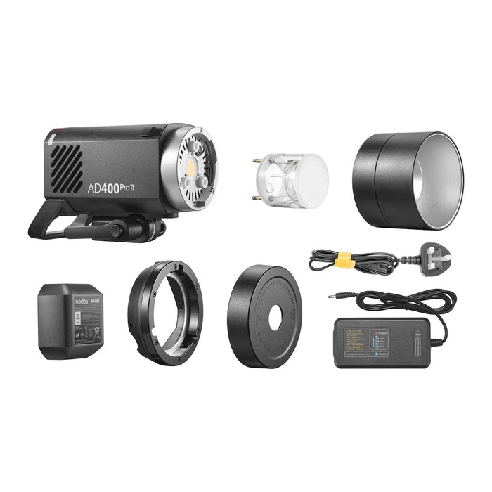 Godox AD400Pro II TTL Outdoor Battery Flash Head with Bowens S-Type Adapter