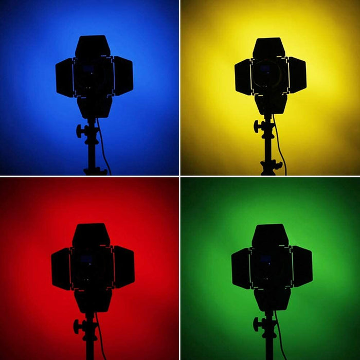 Godox BD-04 Barndoors with Colour Filters & Honey Comb Grid