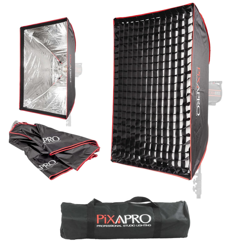 Pixapro 60x90cm Rectangular Umbrella Softbox With Grid and Bowens Mount