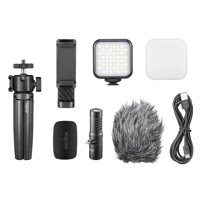 Godox All-In-One  VK2-LT Vlogging Kit With Bi-Colour LED Light