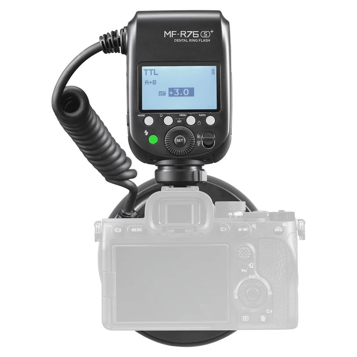 Godox MF-R76S+ TTL Dental Ring Flash, 76Ws GN14 CCT 5900K±200K 550 Flash a piena potenza, tempo di riciclo 0,1-1s Speedlight Macro Flash per Sony A7M4, A7R5, A6400, ZV-E10 Godox MF-R76S+ TTL Dental Ring Flash, 76Ws GN14 CCT 5900K±200K 550 Flash a piena potenza, tempo di riciclo 0,1-1s Speedlight Macro Flash per Sony A7M4, A7R5, A6400, ZV-E10