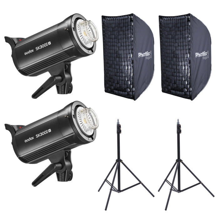Godox SK300II-V Two Flash Head Schools Kit
