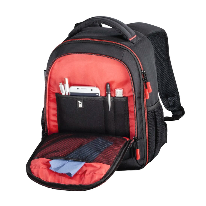 Hama Miami 150 Camera Backpack - Black and Red