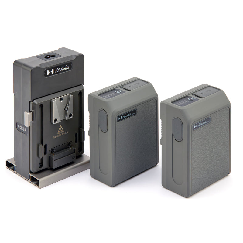 Hobolite Dual V-Mount Battery Charger with 2x  V-Mount Battery 95Wh