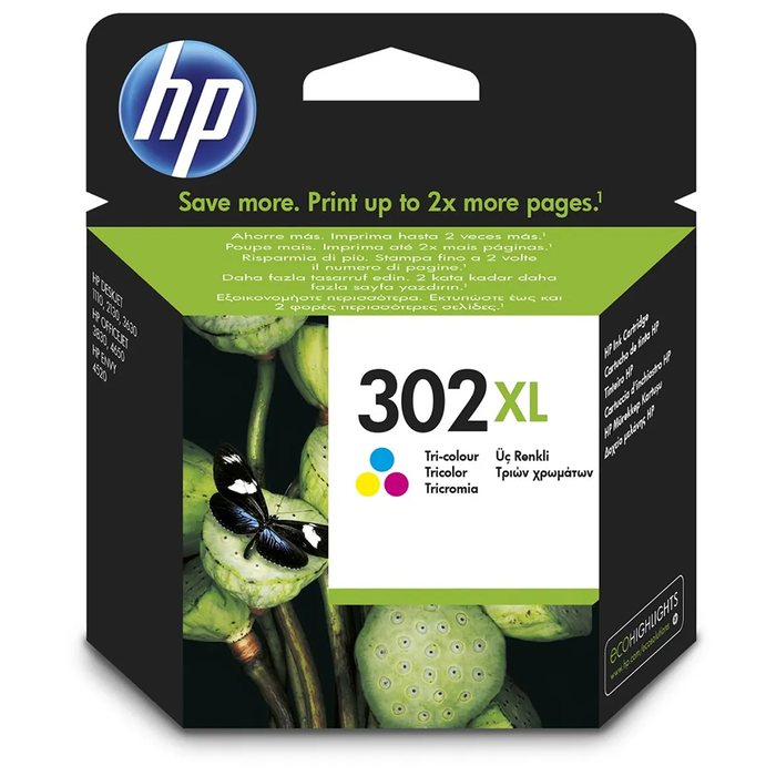 HP 302XL High Yield Tri-Colour Original Ink Cartridge
