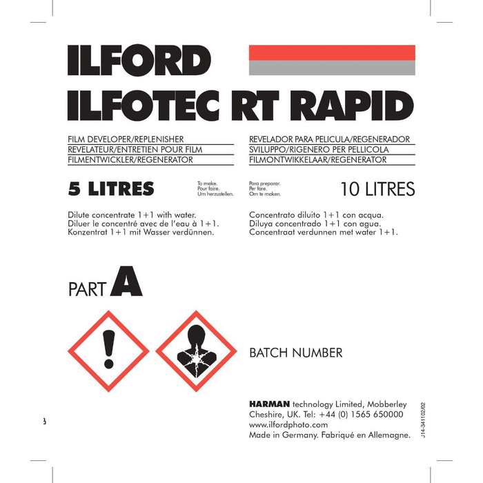Ilford Ilfotec RT Rapid Kit Liquid Concentrate