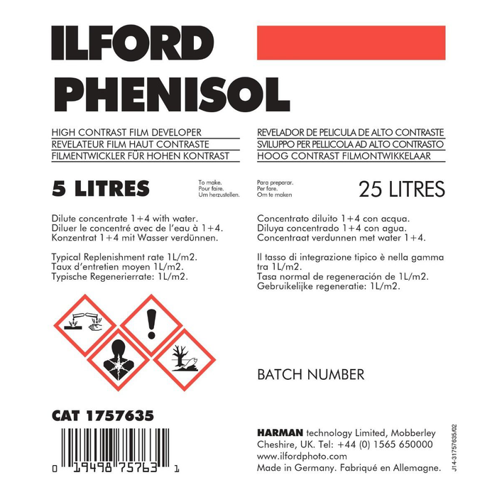 Ilford Phenisol Developer 5L