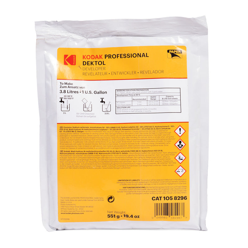 Kodak Dektol Paper Developer 3.8 Litres