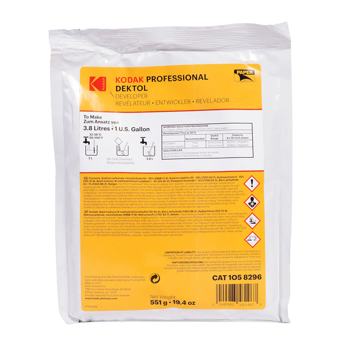 Kodak Dektol Paper Developer 3.8 Litres