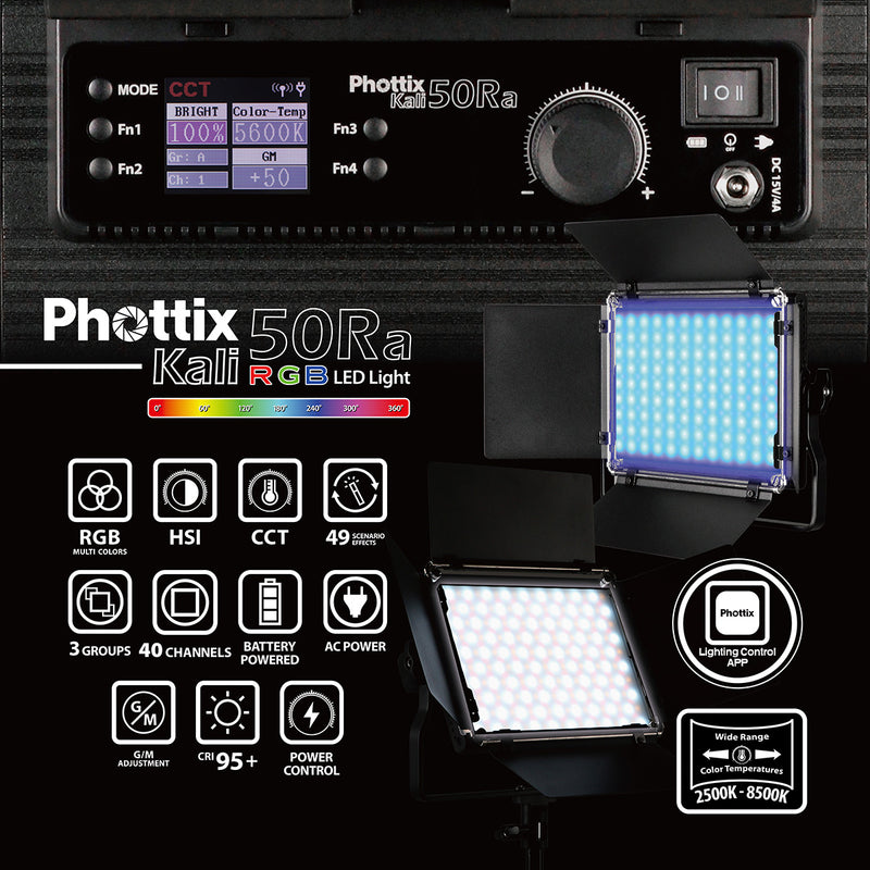 Phottix Kali 50Ra RGB Studio LED Twin Kit