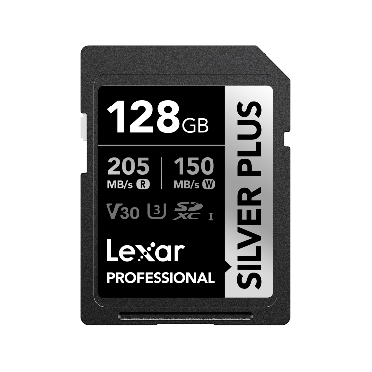 Lexar Professional Silver Plus 128GB SDXC UHS-I V30 Memory Card