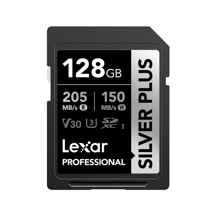 Lexar Professional Silver Plus 128GB SDXC UHS-I V30 Memory Card