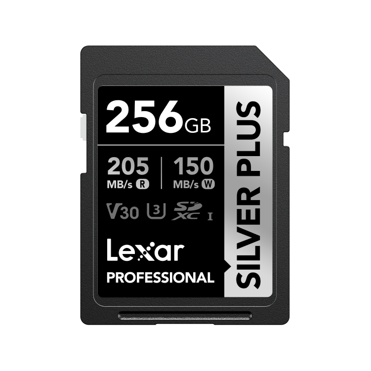 Lexar Professional Silver Plus 256GB SDXC UHS-I V30 Memory Card