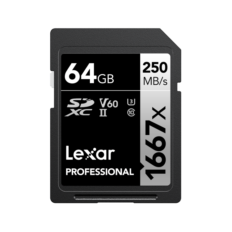 Lexar Professional Silver Series 64GB SDXC UHS-II V60 Memory Card