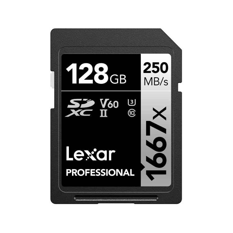 Lexar Professional Silver Series 128GB SDXC UHS-II V60 Memory Card