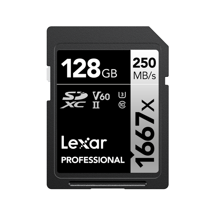 Lexar Professional Silver Series 128GB SDXC UHS-II V60 Memory Card