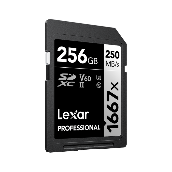 Lexar Professional Silver Series 256GB SDXC UHS-II V60 Memory Card