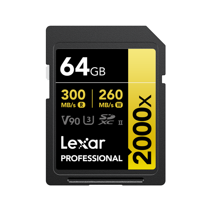 Lexar Professional Gold 64GB SDXC UHS-II V90 Memory Card