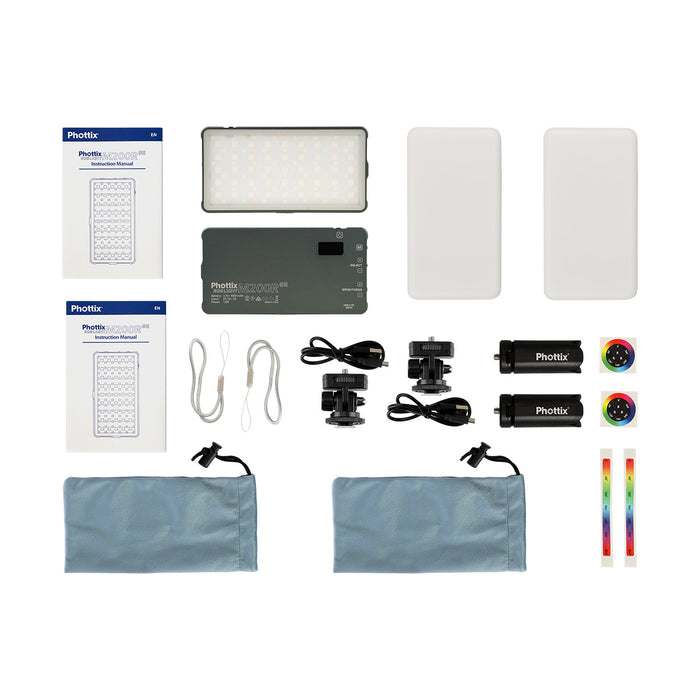 Phottix M200R SE RGB 12W LED Light Twin Kit