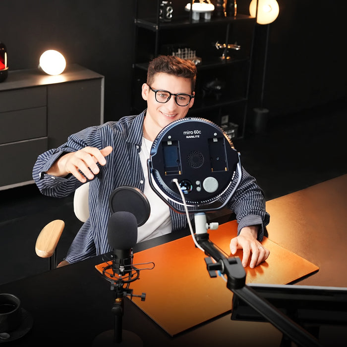 Nanlite Miro 60c LED RGBW Round Panel Light Midnight Blue